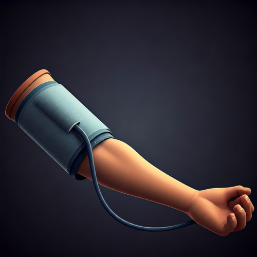 Blood pressure cuff on a person's arm