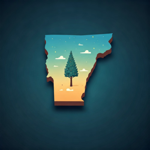 Vermont state outline map.
